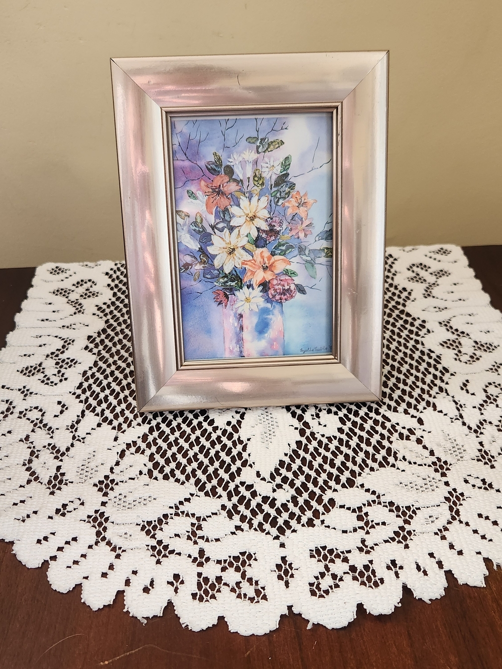 Silver Framed Flower Art Print